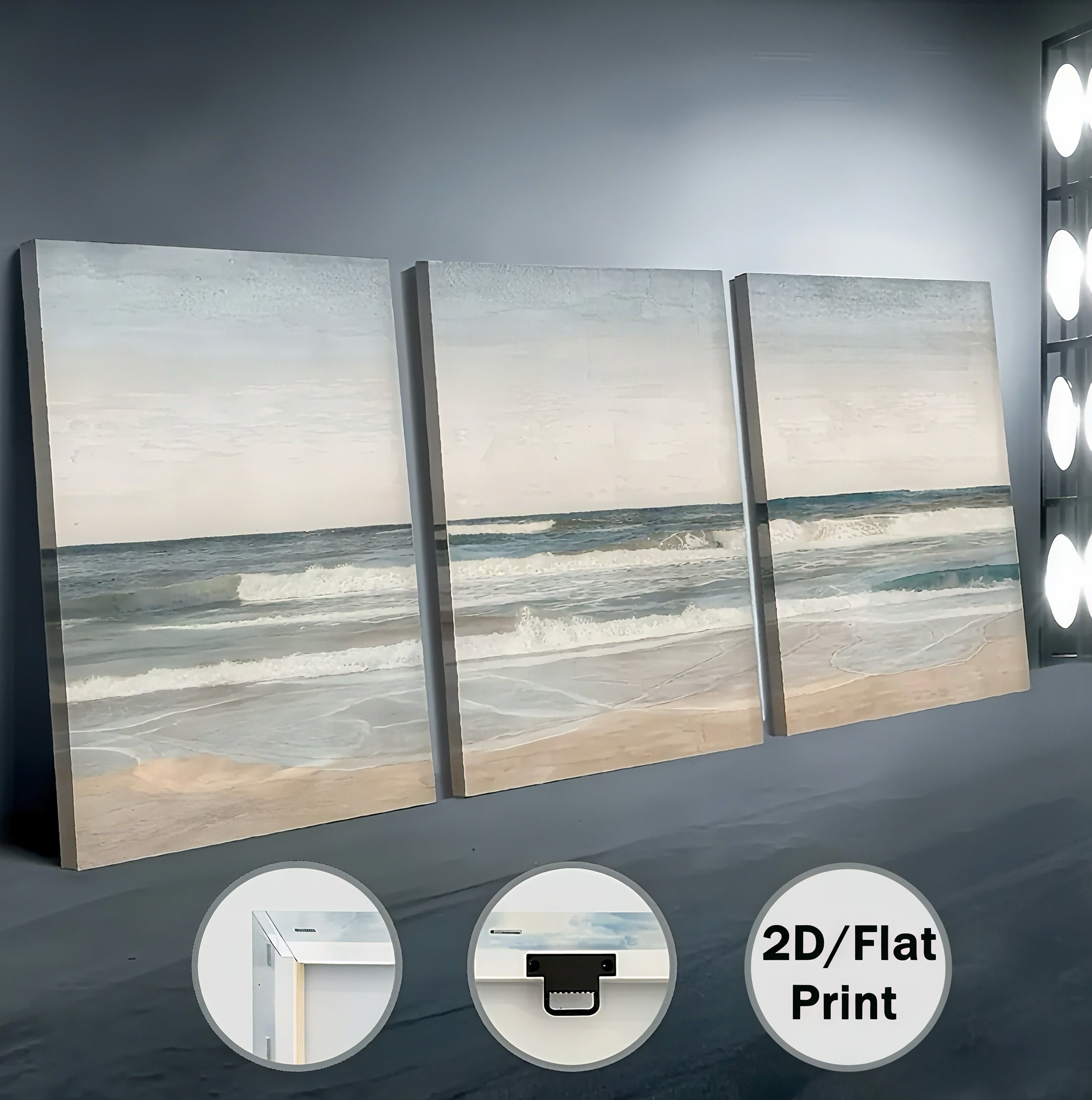 Zenora 3pcs 2D Flat Seaside Landscape Art Set