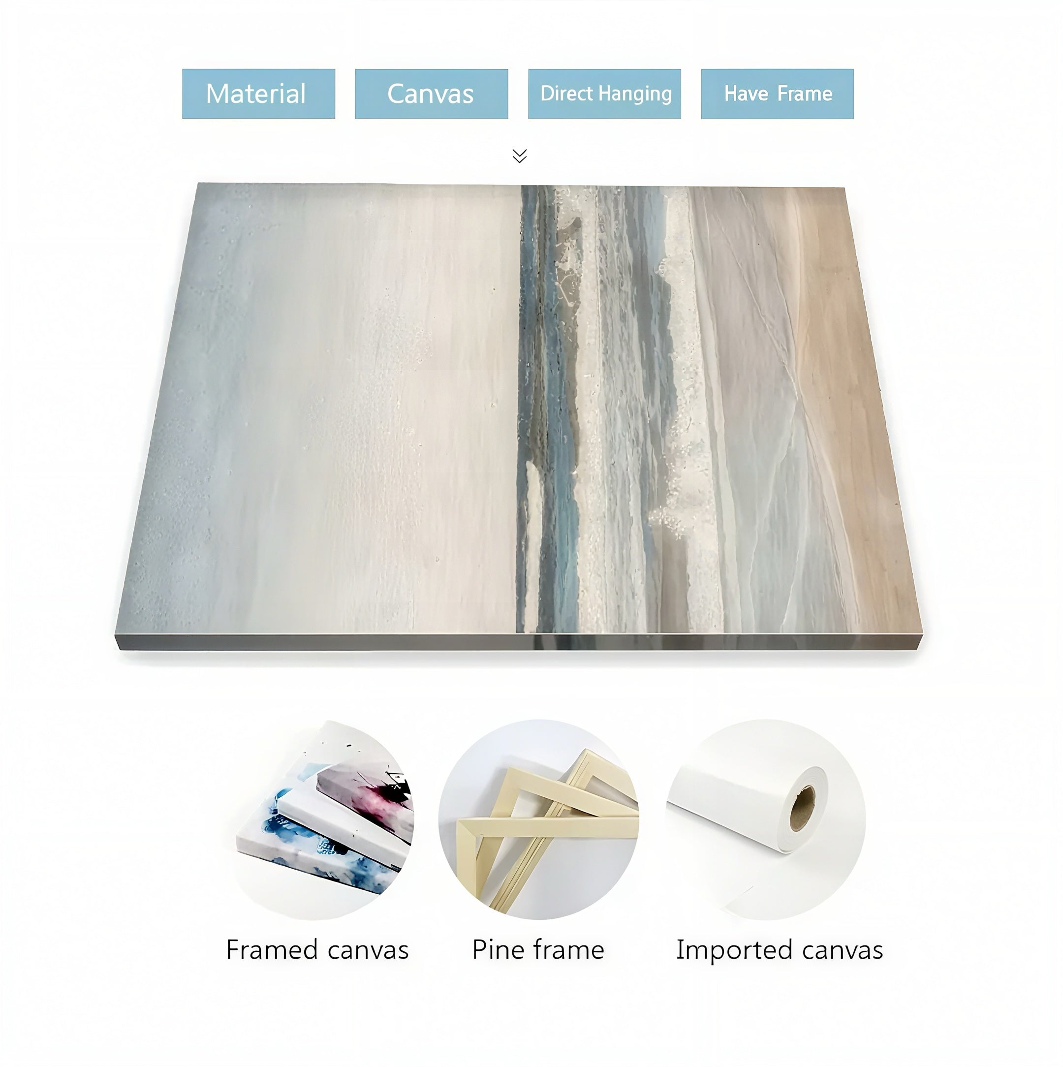 Zenora 3pcs 2D Flat Seaside Landscape Art Set