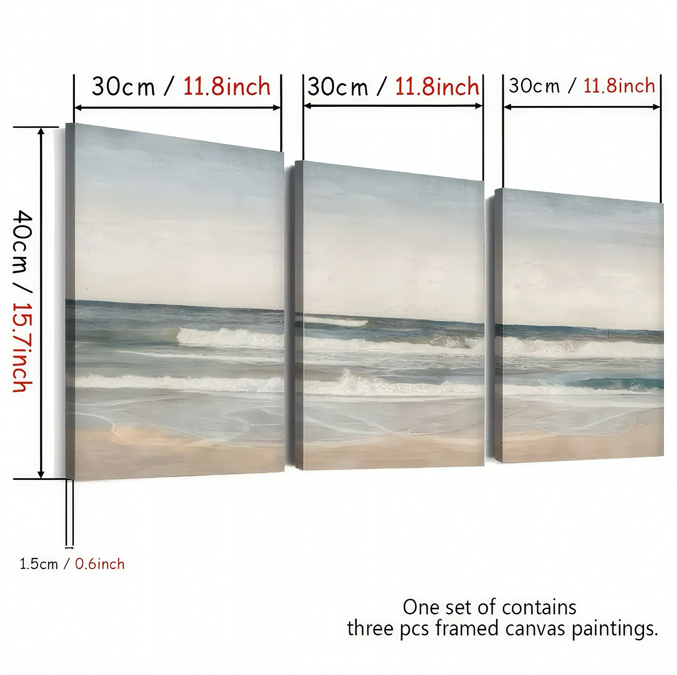 Zenora 3pcs 2D Flat Seaside Landscape Art Set