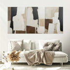 Zenora 3pcs Abstract Black & Beige Art Set
