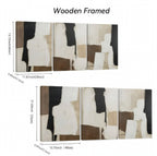 Zenora 3pcs Abstract Black & Beige Art Set