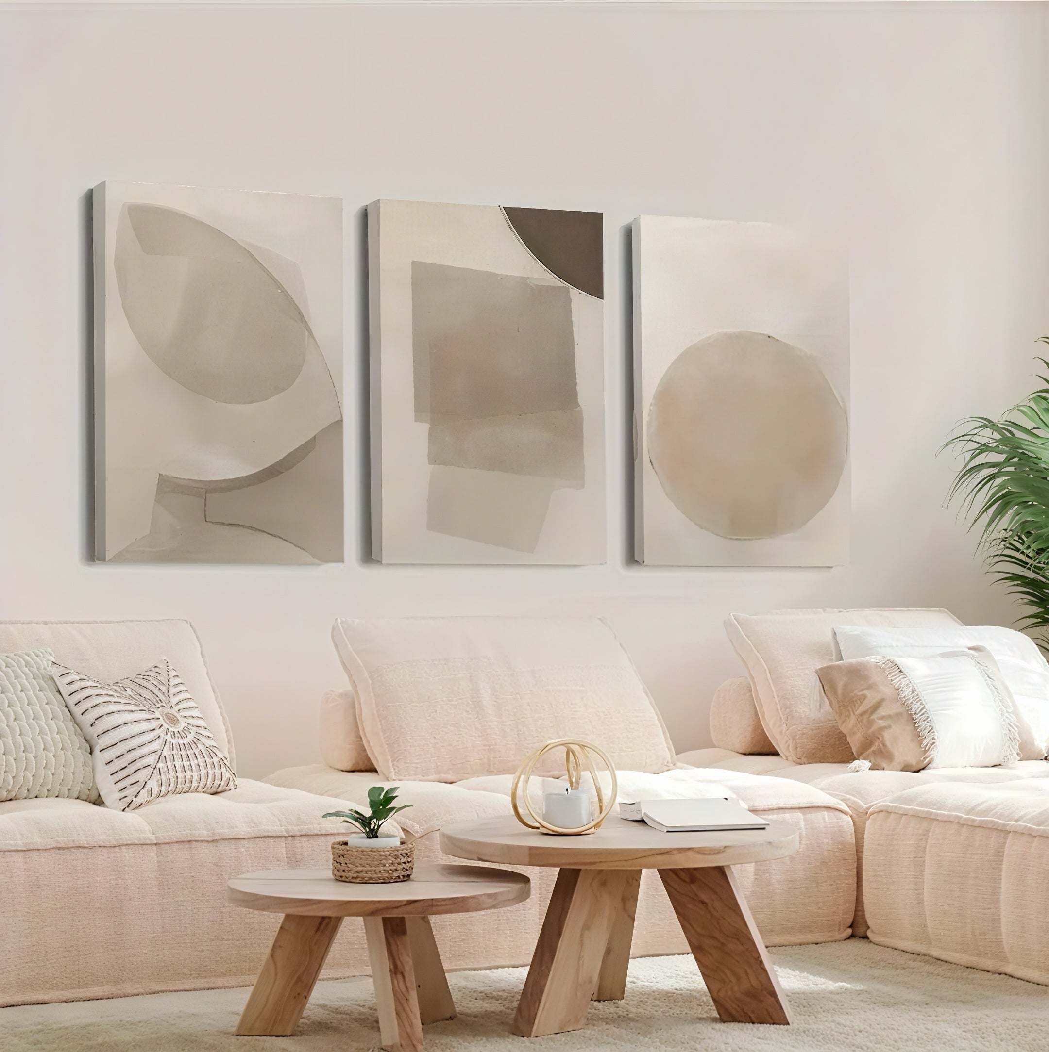 Zenora 3pcs Modern Neutral Abstract Art Set