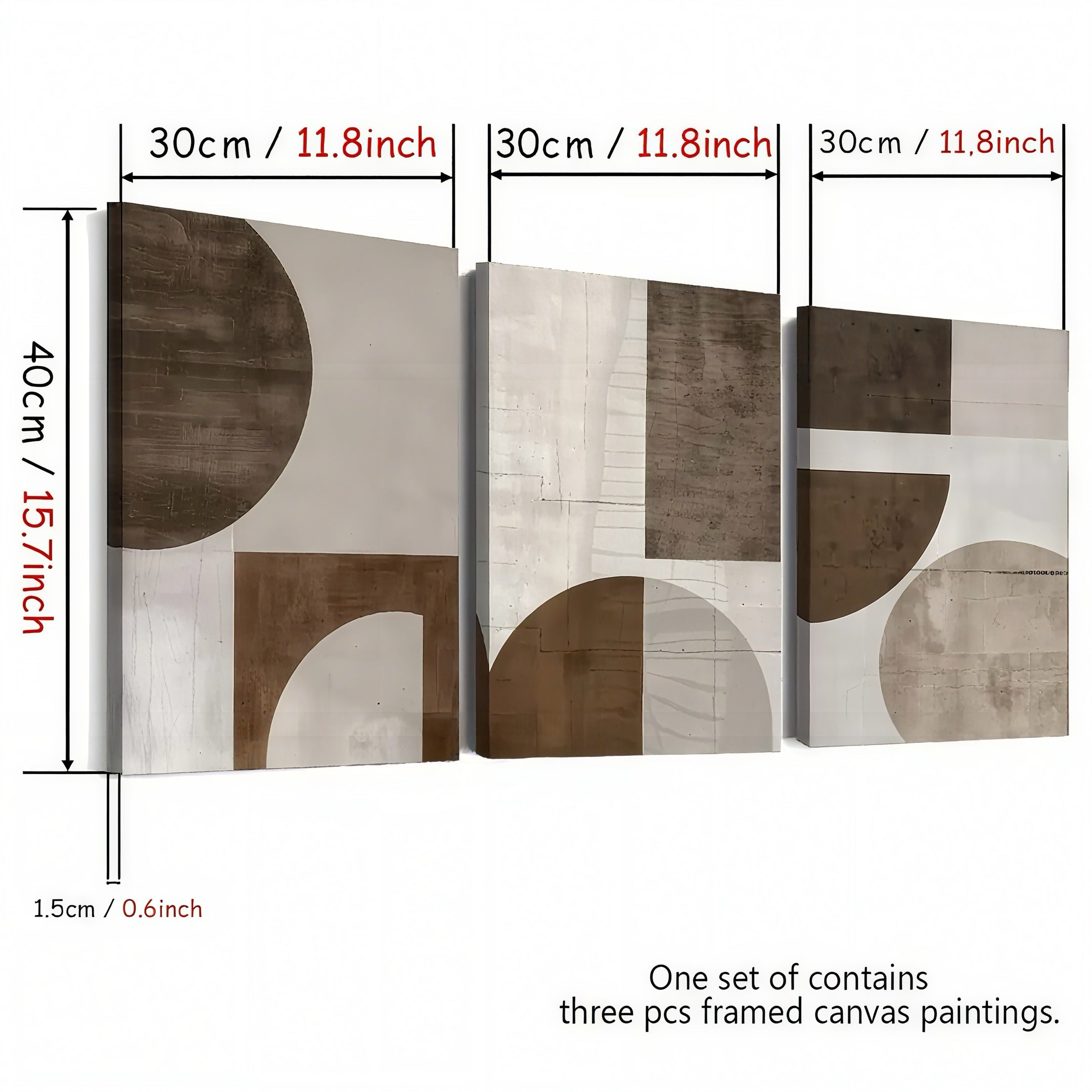 Zenora 3pcs 2D Flat Bohemian Abstract Art Set