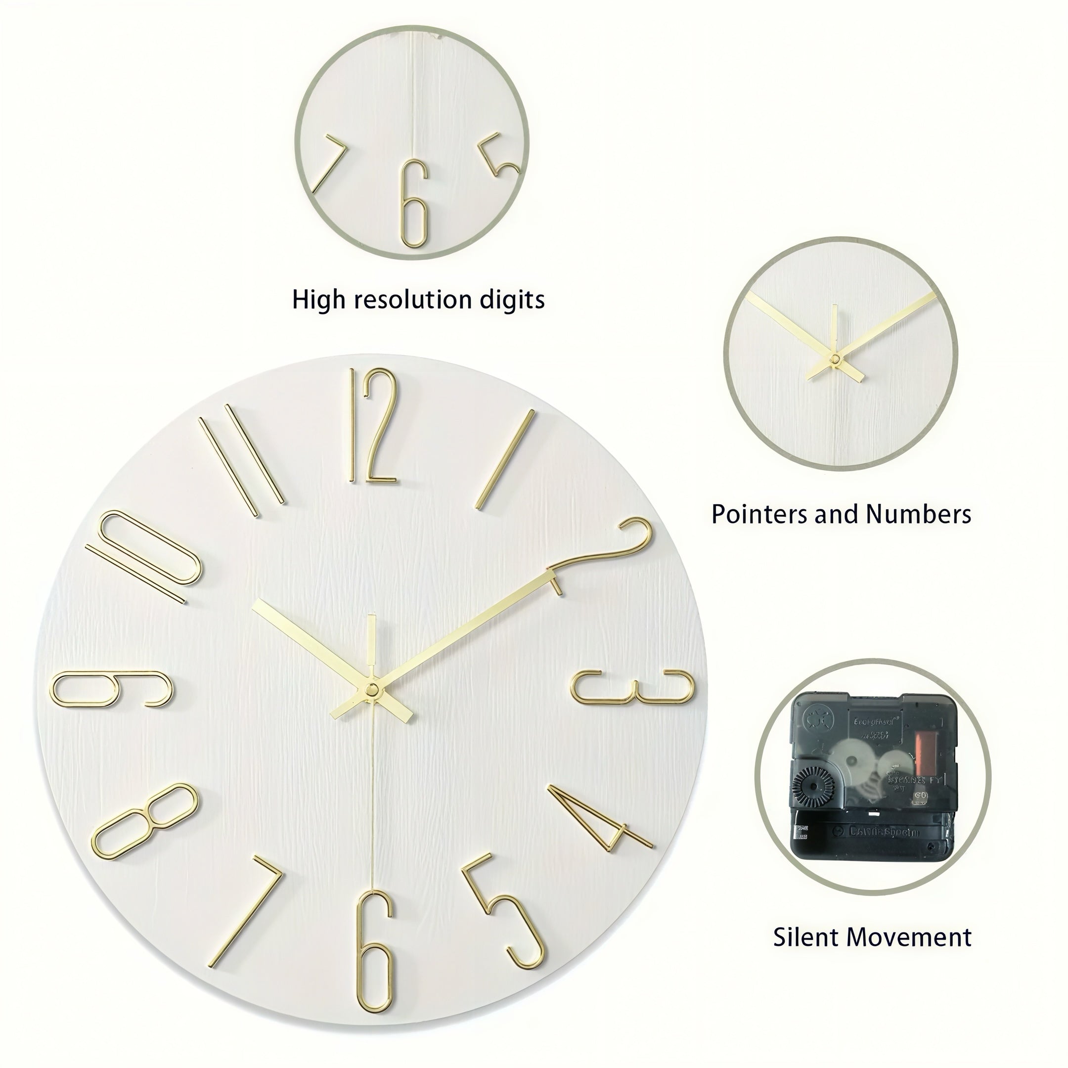 Zenora 12-Inch Modern Farmhouse Wall Clock