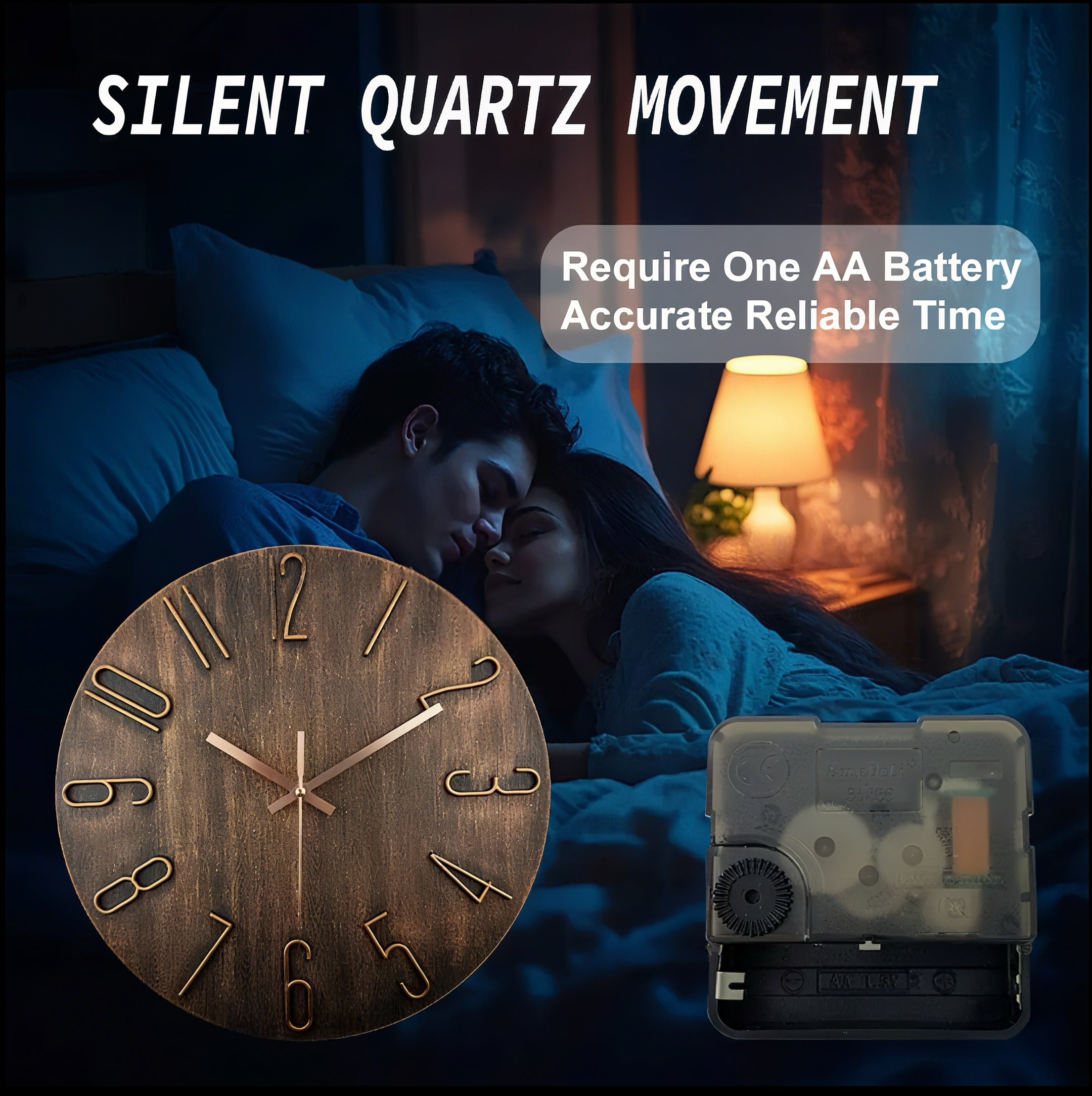 Zenora Dark Brown Wooden Minimalist Wall Clock