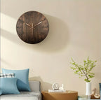 Zenora Dark Brown Wooden Minimalist Wall Clock