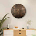 Zenora Dark Brown Wooden Minimalist Wall Clock