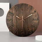 Zenora Dark Brown Wooden Minimalist Wall Clock