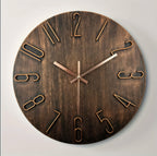 Zenora Dark Brown Wooden Minimalist Wall Clock