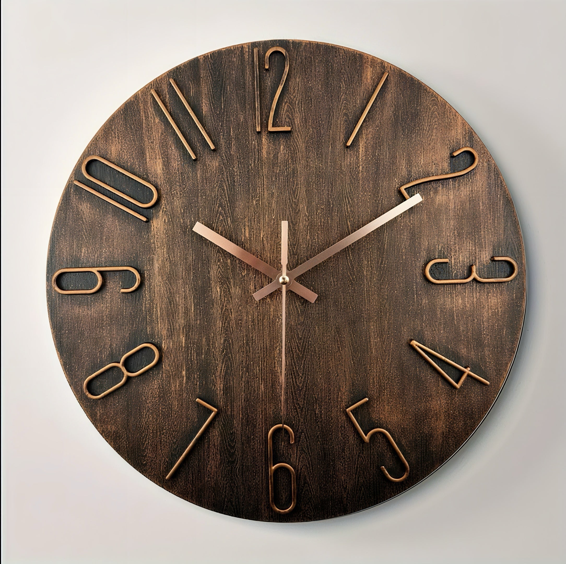 Zenora Dark Brown Wooden Minimalist Wall Clock