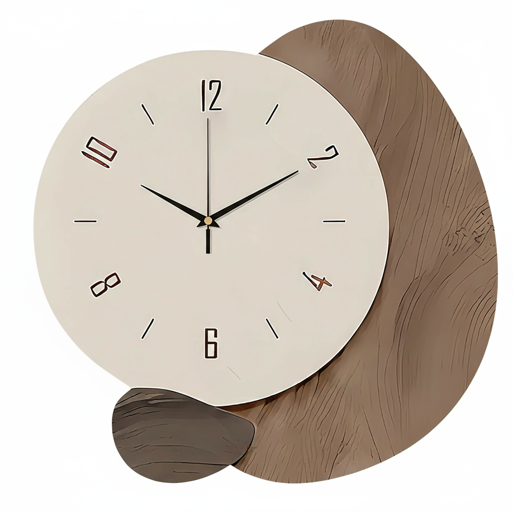 Zenora Modern Morandi Style Minimalist Wood Wall Clock