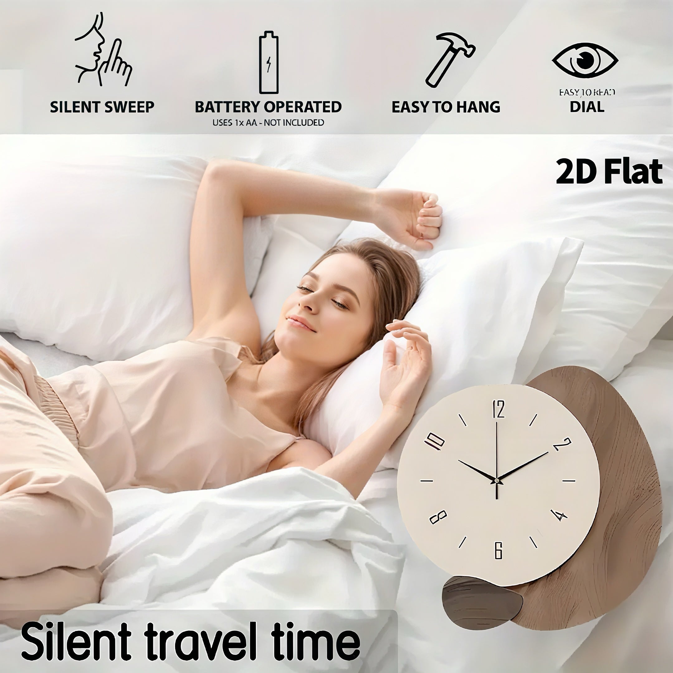 Zenora Modern Morandi Style Minimalist Wood Wall Clock