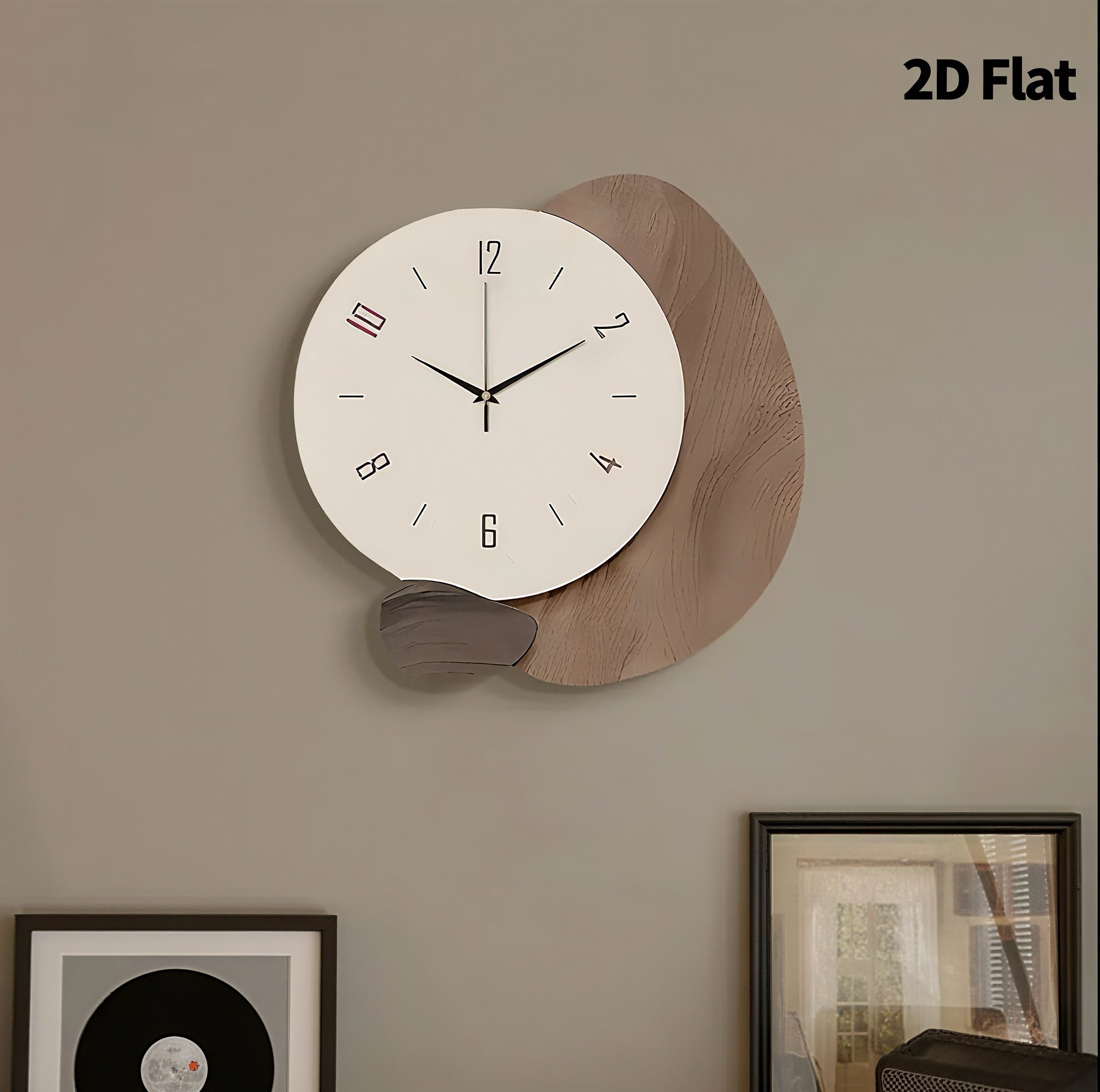 Zenora Modern Morandi Style Minimalist Wood Wall Clock