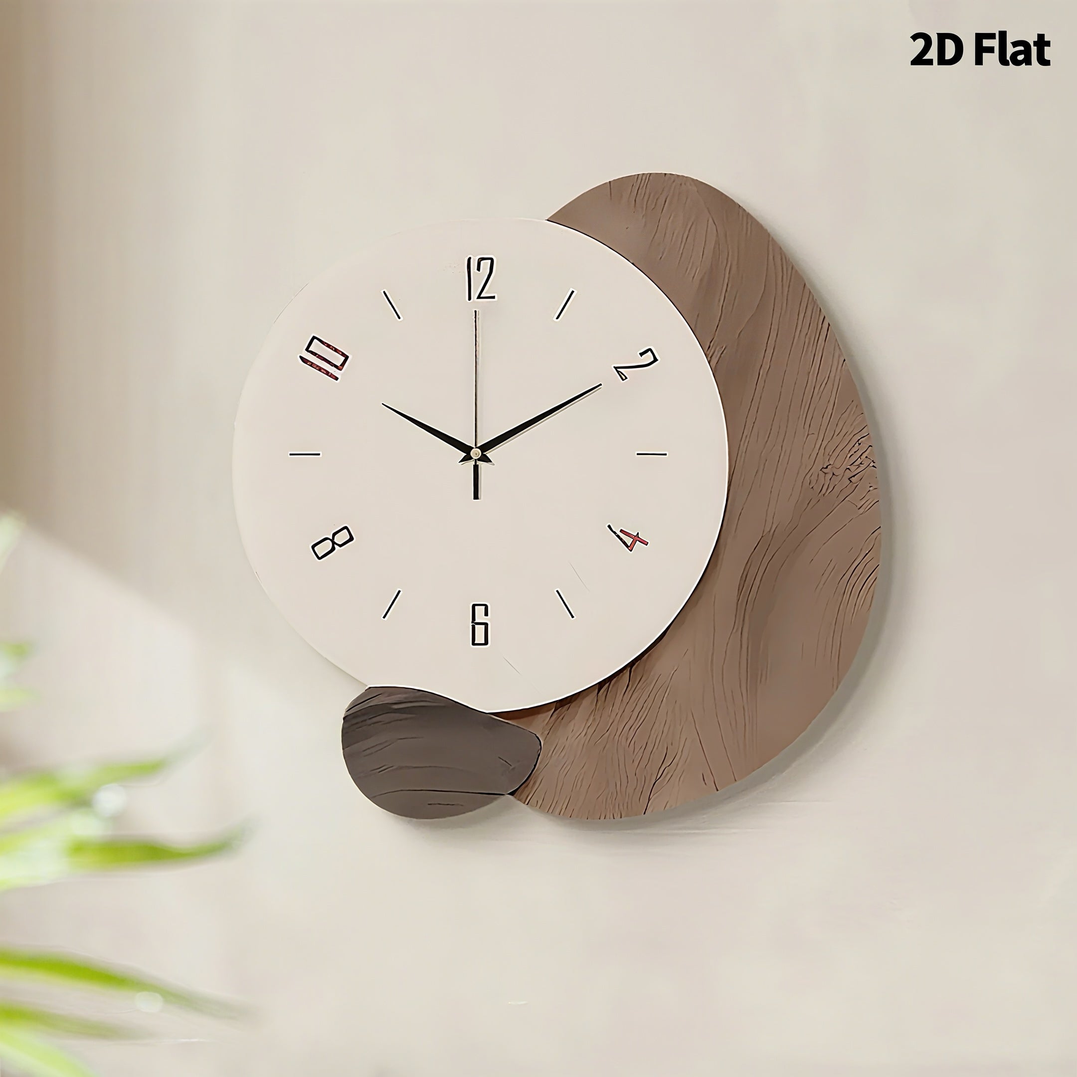 Zenora Modern Morandi Style Minimalist Wood Wall Clock