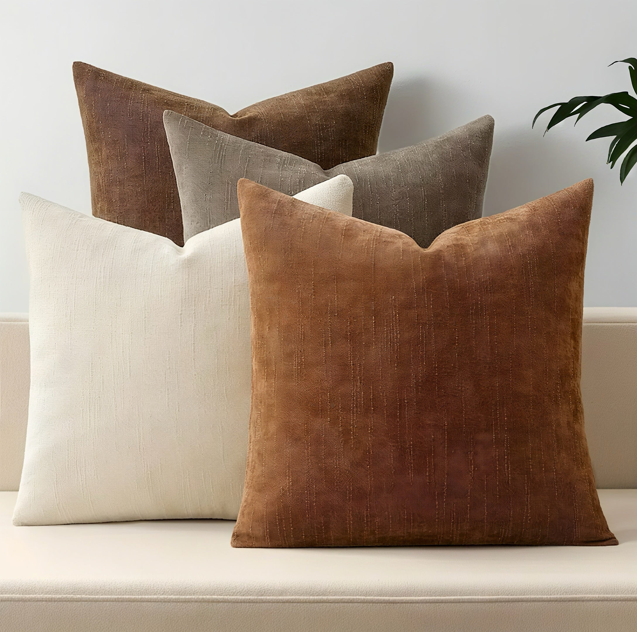 Zenora 4-Piece Neutral Chenille Pillowcase Set