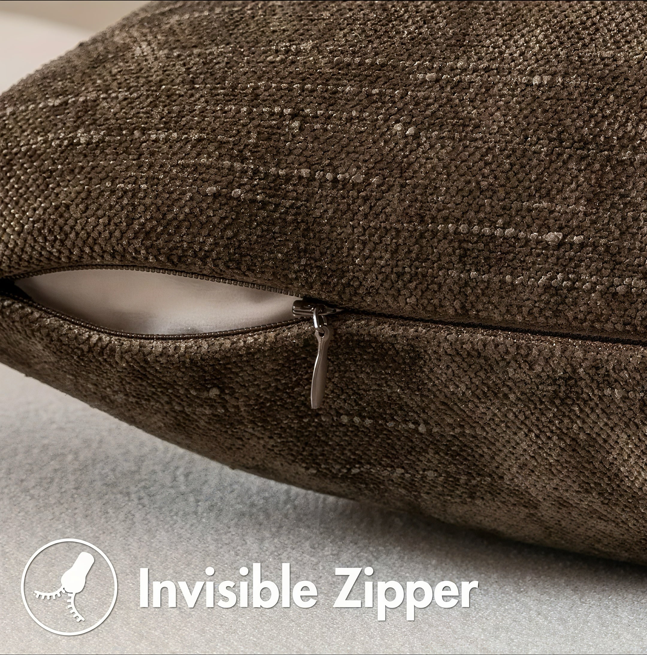 Zenora 4-Piece Neutral Chenille Pillowcase Set