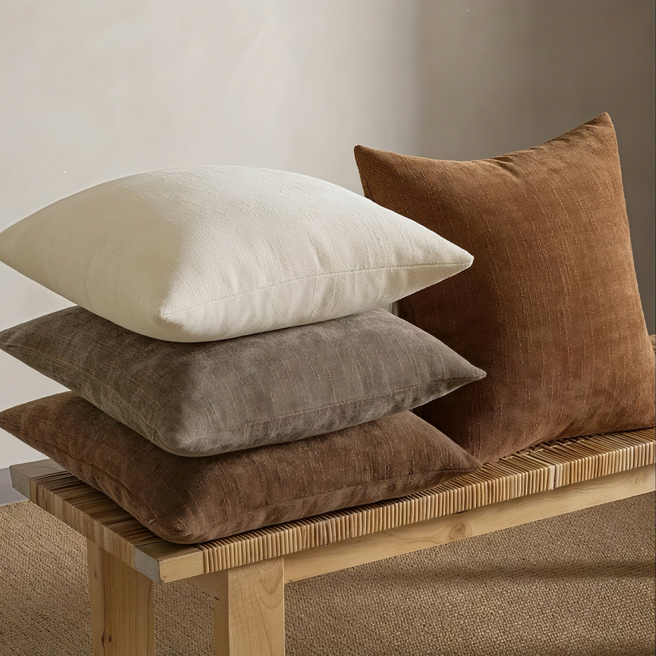 Zenora 4-Piece Neutral Chenille Pillowcase Set