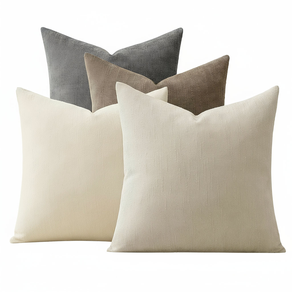Zenora 4-Piece Neutral Chenille Pillowcase Set