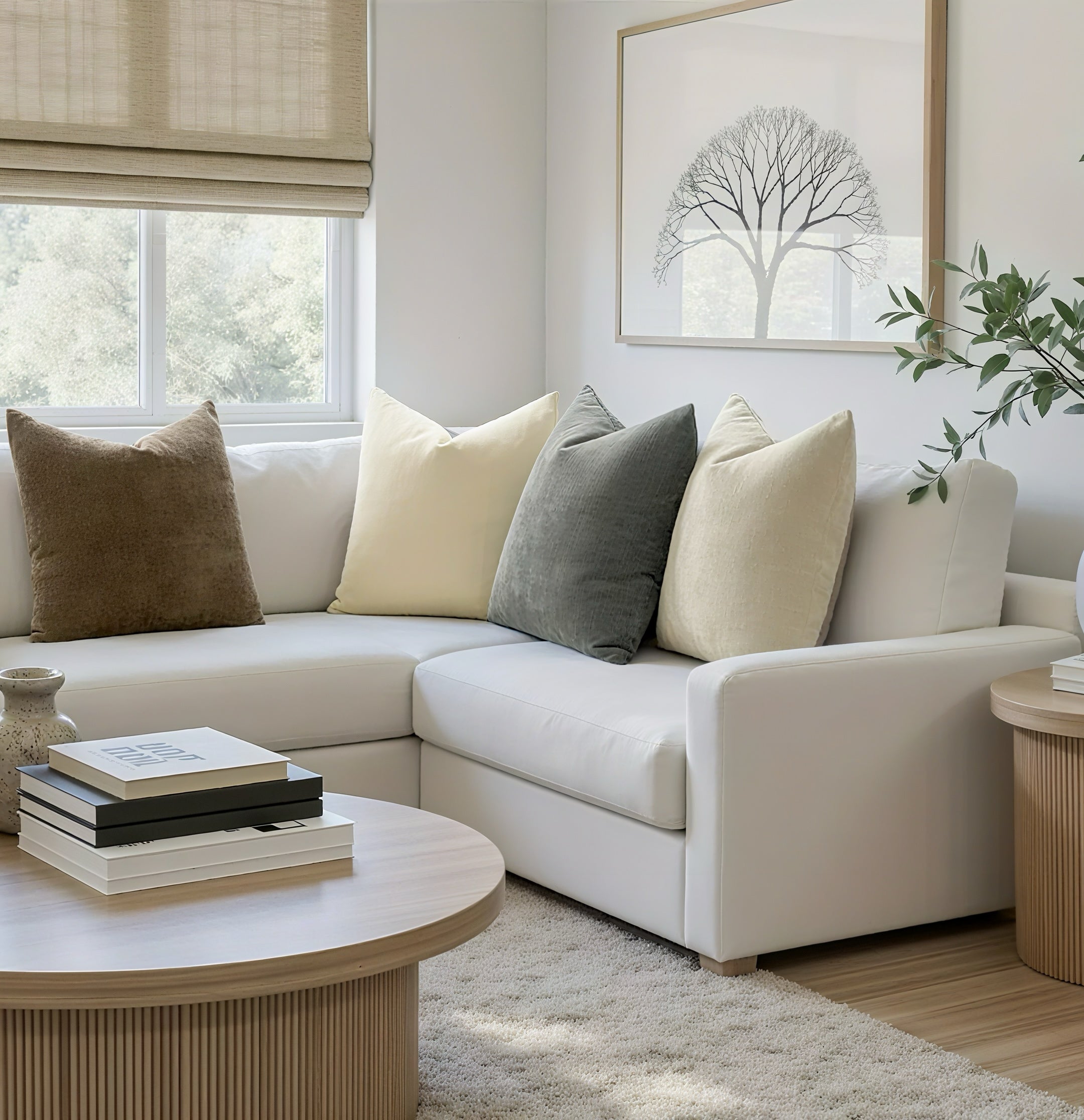 Zenora 4-Piece Neutral Chenille Pillowcase Set