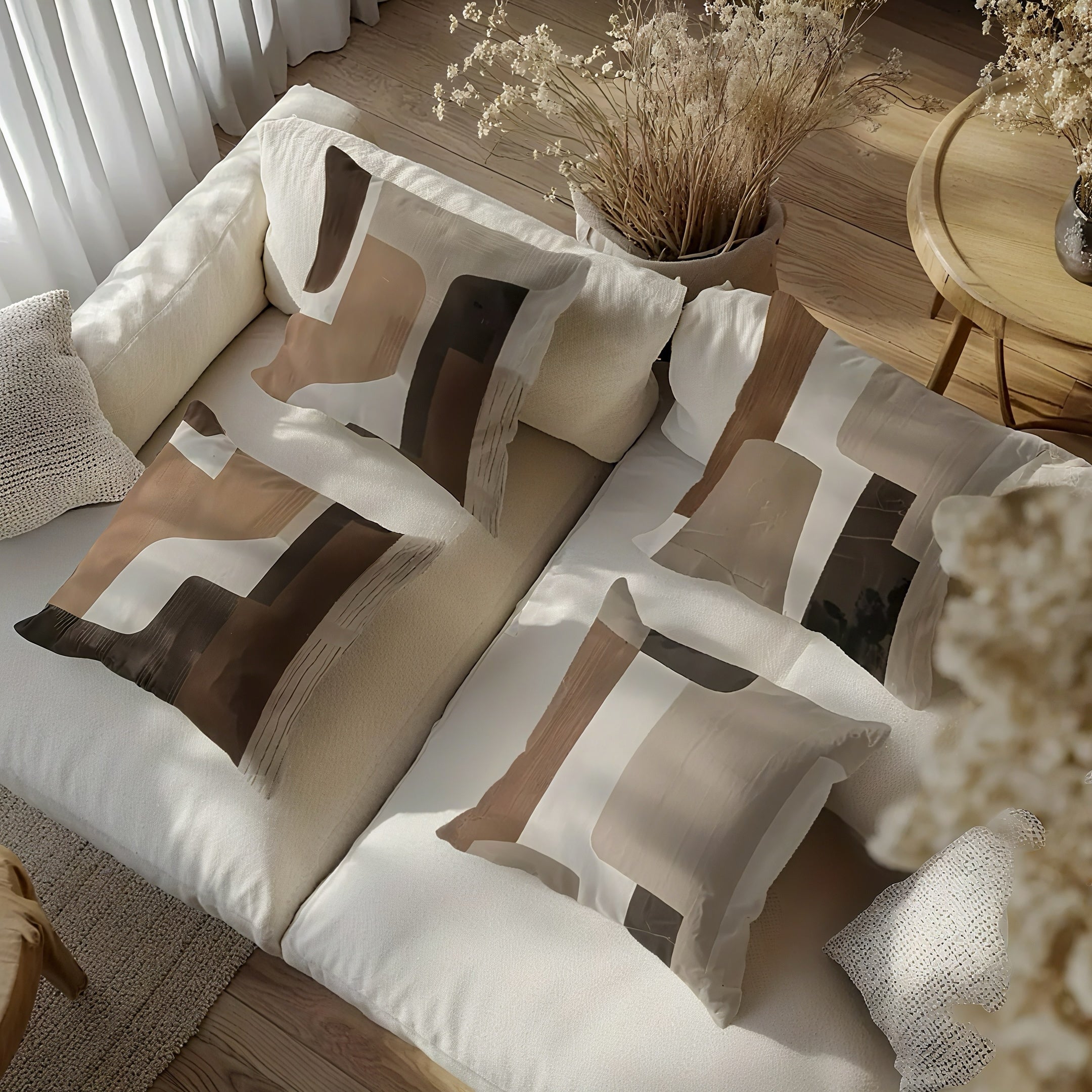 Zenora 4-Piece Modern Abstract Geometric Pillow Cover Set