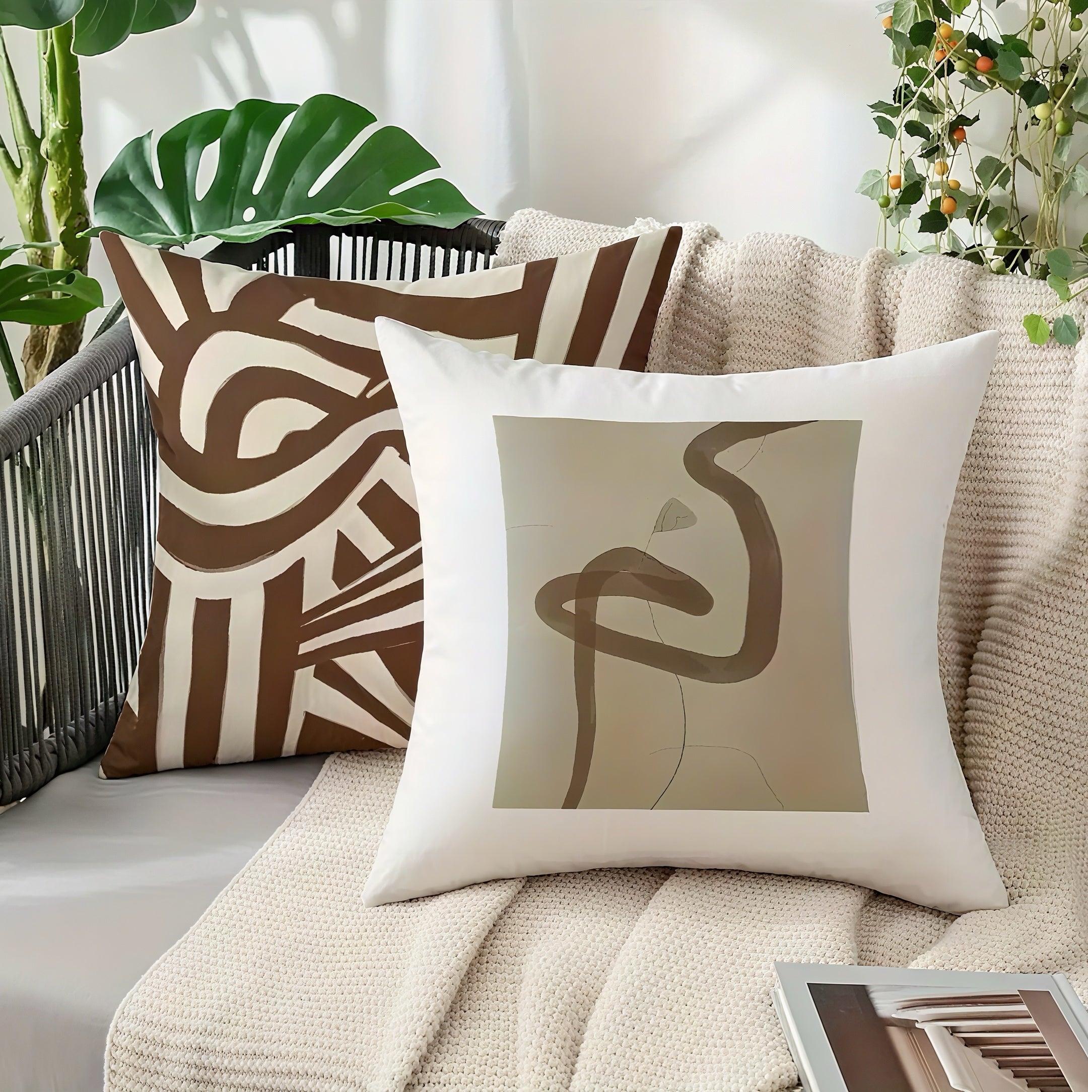 Zenora 4-Piece Morandi Abstract Pillow Cover Set