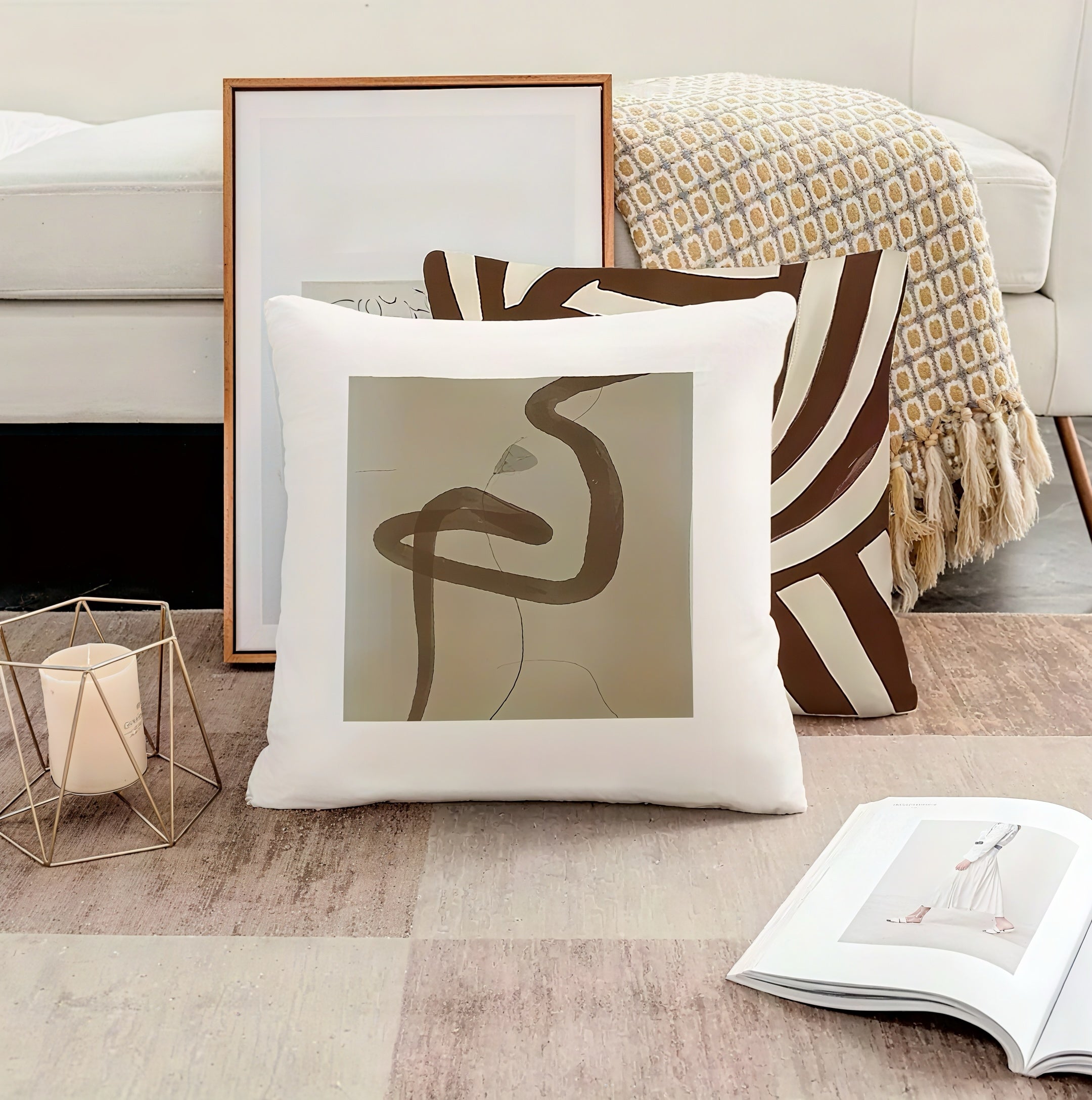 Zenora 4-Piece Morandi Abstract Pillow Cover Set