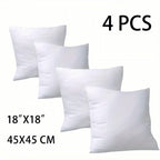Zenora 4pcs White Square Pillow Core for Sofa or Bed