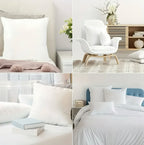 Zenora 4pcs White Square Pillow Core for Sofa or Bed