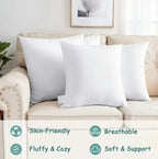 Zenora 4pcs White Square Pillow Core for Sofa or Bed