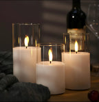ZenoraSet of 3 Flameless LED Acrylic Candles with Remote