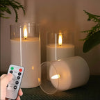 ZenoraSet of 3 Flameless LED Acrylic Candles with Remote