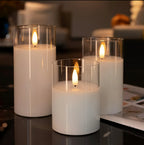 ZenoraSet of 3 Flameless LED Acrylic Candles with Remote