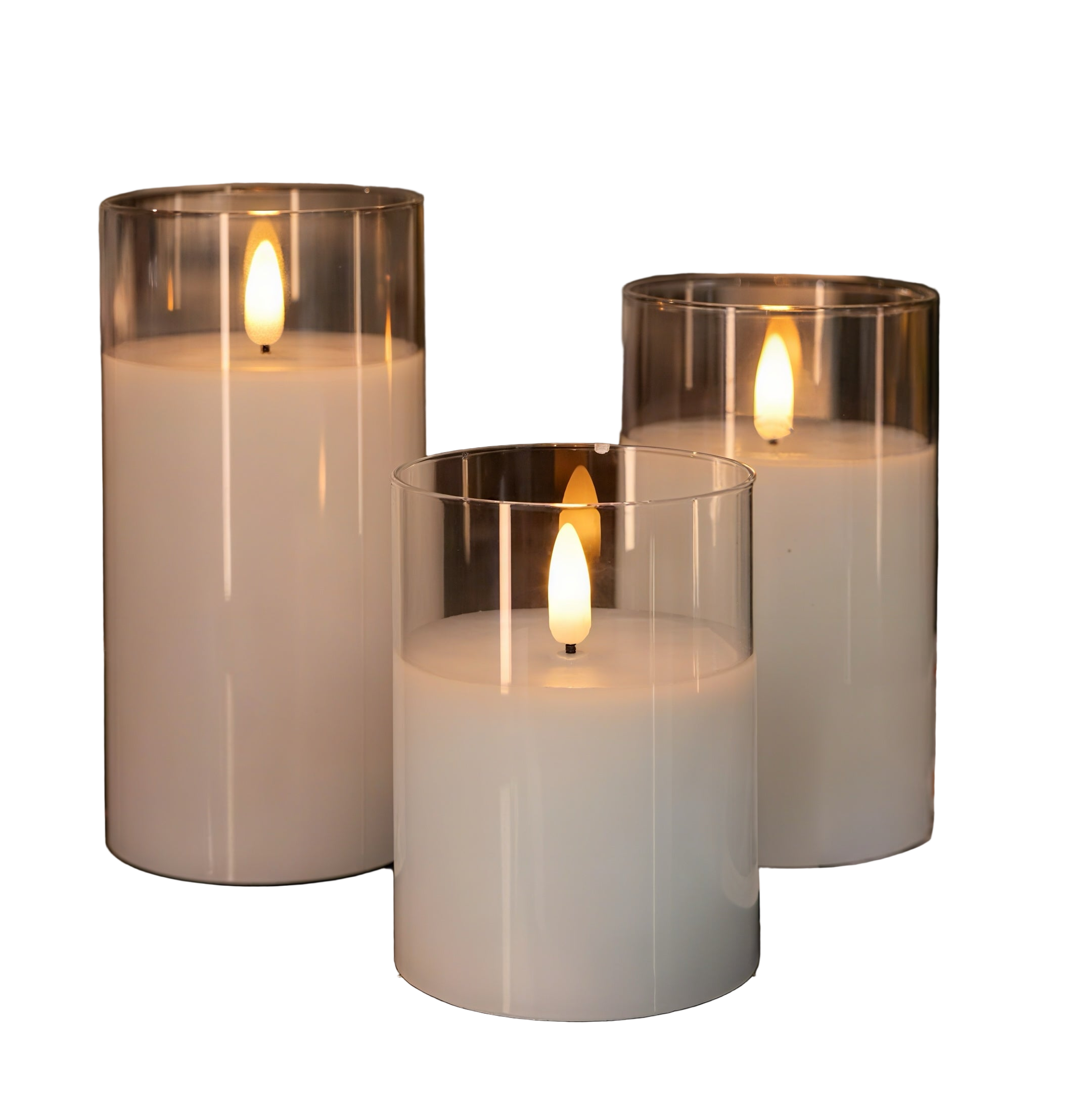 ZenoraSet of 3 Flameless LED Acrylic Candles with Remote