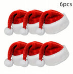 Zenora 6pcs Velvet Thickened Christmas Hats