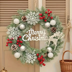 Zenora ReindeerWreath™ – Exquisite Christmas Snowflake & Berry Wreath
