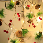 Zenora 1pc Christmas Pine Needle & Mushroom LED Light String