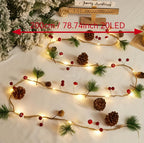 Zenora 1pc Christmas Pine Needle & Mushroom LED Light String