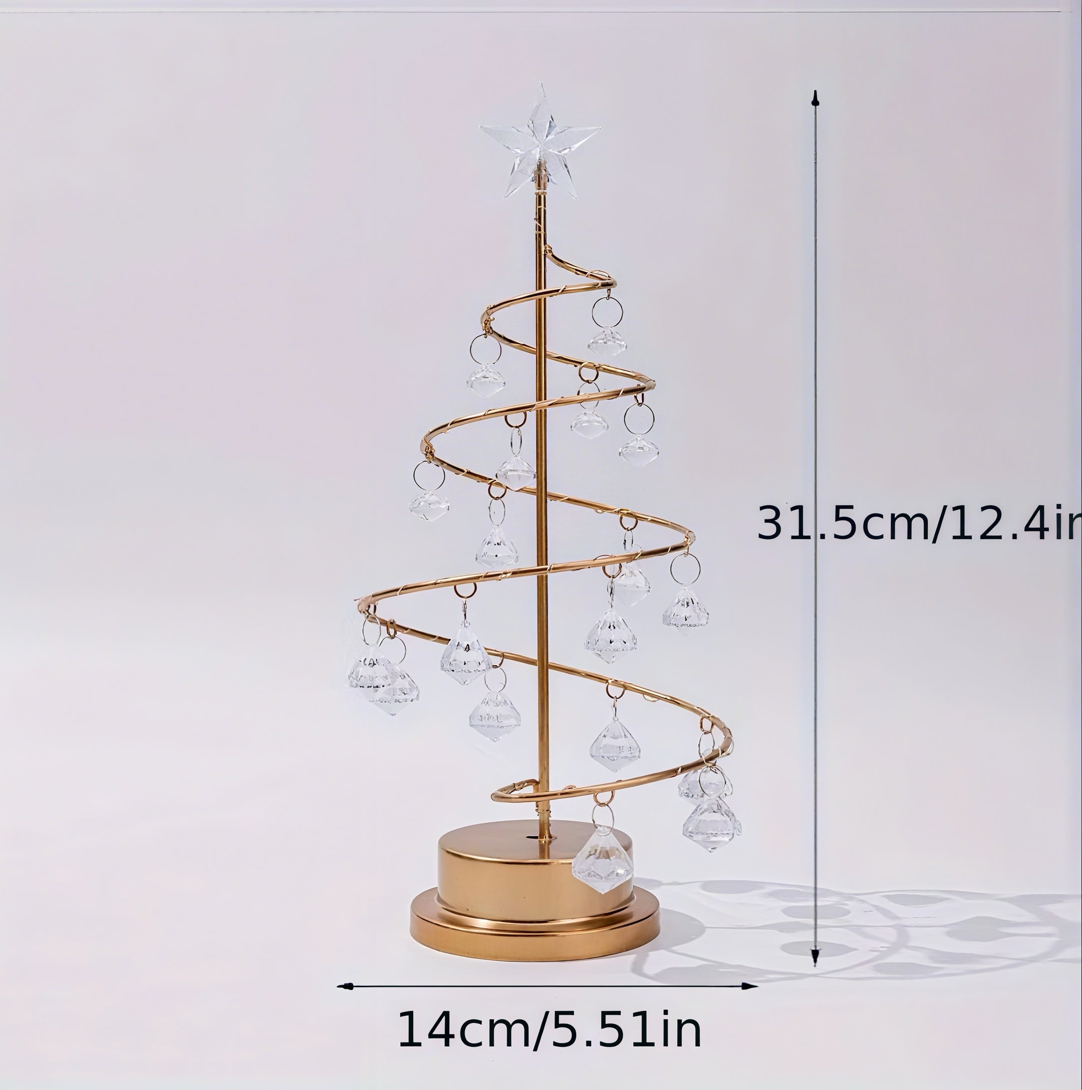 Zenora Christmas Tree Crystal Copper Wire Night Light