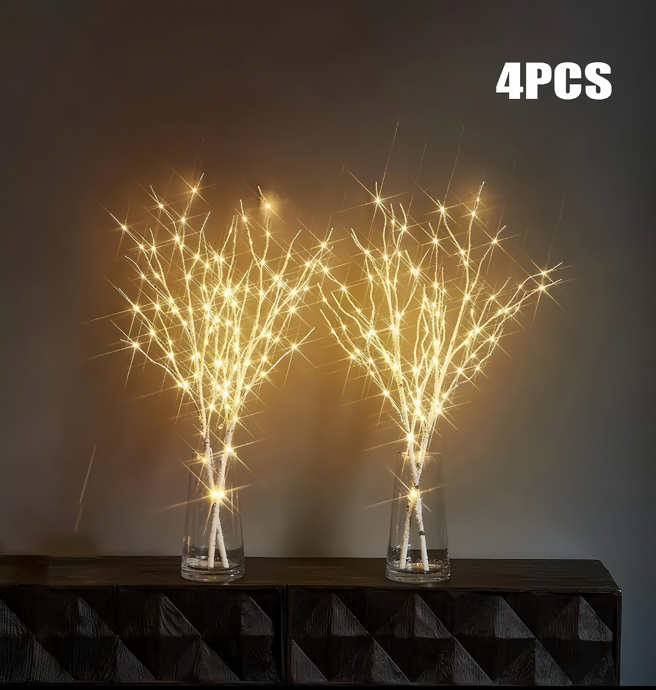 Zenora 2/4pcs 20-LED Warm Glowing Birch Tree Branch Lights