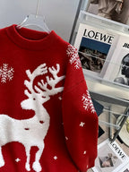 Zenora Festive Reindeer Women’s Christmas Sweater