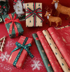 Zenora 4pcs Extra Long Christmas Wrapping Paper Rolls