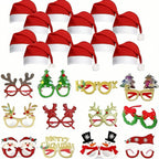 Zenora 24pcs Christmas Headbands & Glasses Frame Set