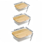 Zenora 3pcs Bamboo Lid Glass Food Storage Containers