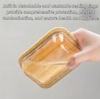 Zenora 3pcs Bamboo Lid Glass Food Storage Containers