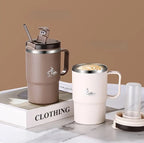 Zenora Stainless Steel Insulated Coffee Cup with Lid & Spoon